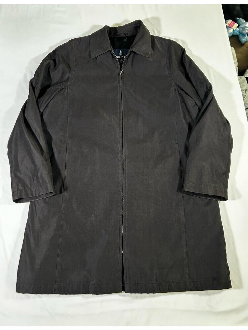 London Fog Jacket Men's Size MEDIUM Black Front Zip Fall